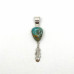Hachita Turquoise with Sterling Silver Blessing Feather Pendant Necklace