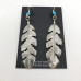 Silver & Turquoise Blessing Feather Earrings (Large)