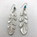 Silver & Turquoise Blessing Feather Earrings (Large)