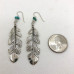 Silver & Turquoise Blessing Feather Earrings (Medium)