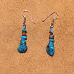 Sleeping Beauty Turquoise Natural Nugget Earrings