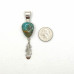 Hachita Turquoise with Sterling Silver Blessing Feather Pendant Necklace