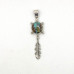 Turquoise Turtle & Blessing Feather Pendant Necklace