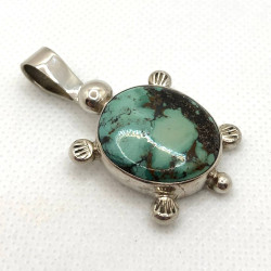 Lucky Lady Turquoise Turtle Pendant Necklace