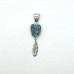 Morenci Turquoise with Sterling Silver Blessing Feather Pendant