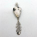 White Buffalo Turquoise & Blessing Feather Pendant Necklace