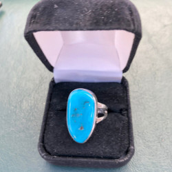 Nugget Cut Sleeping Beauty Turquoise & Sterling Silver Ring