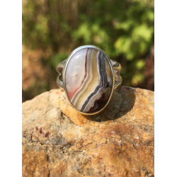 Botswana Agate & Sterling Silver Ring