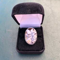 White Buffalo Stone & Sterling Silver Ring