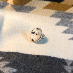 White Buffalo Stone & Sterling Silver Ring