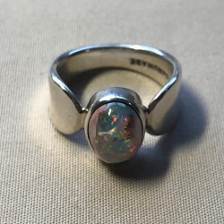 Cantera Mexican Fire Opal & Sterling Silver Ring