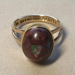 Cantera Mexican Fire Opal & Gold Ring