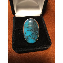 Natural Peruvian Moss Opal and Sterling Silver Ring