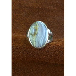 Sterling Silver Lace Agate Ring